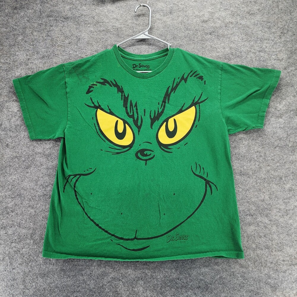 Dr Seuss Grinch Shirt Mens Extra Large Short Sleeve Green